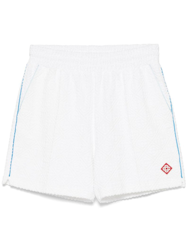 White Tennis Stripe Shorts
