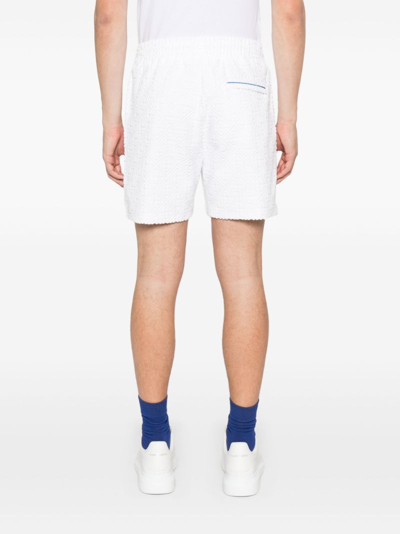 White Tennis Stripe Shorts