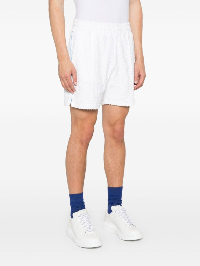 White Tennis Stripe Shorts