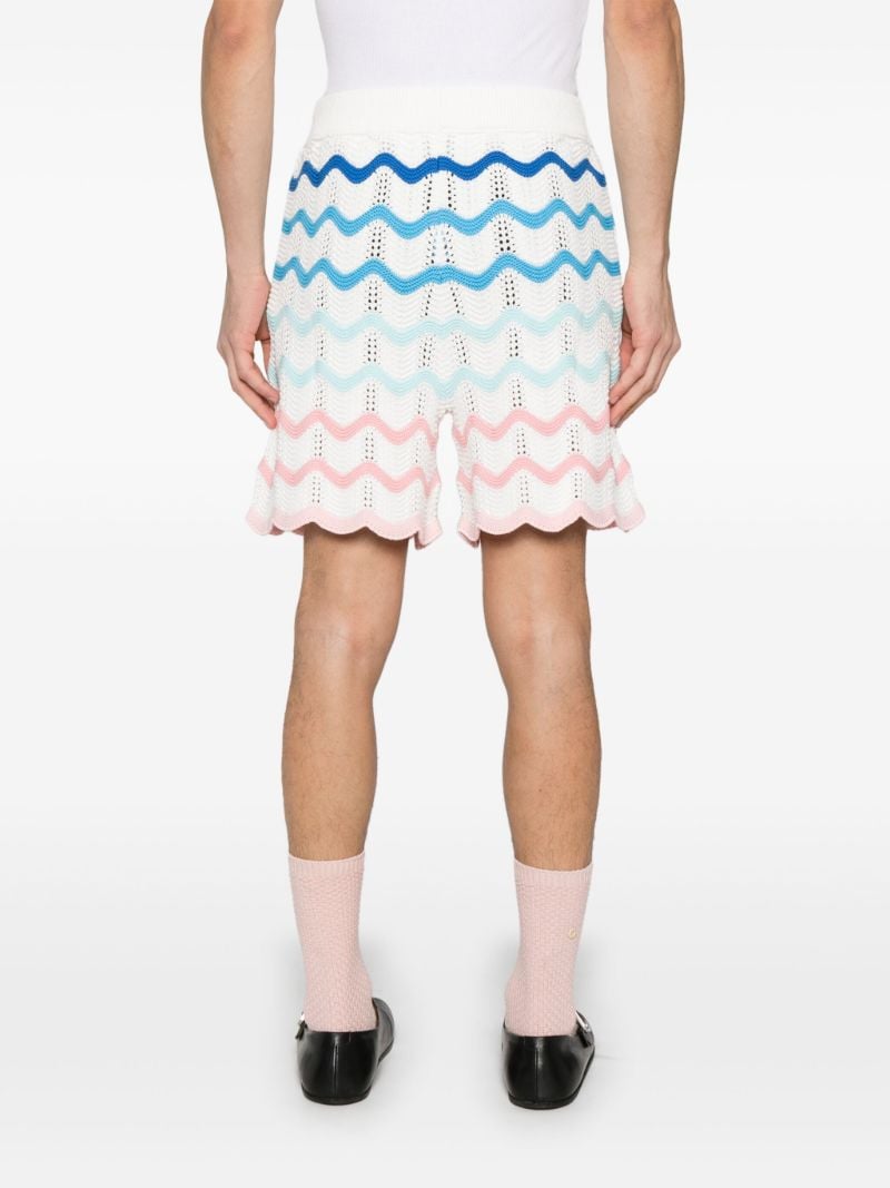 White Gradient Wave Shorts