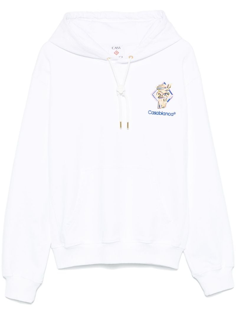 White Logo-print Hoodie