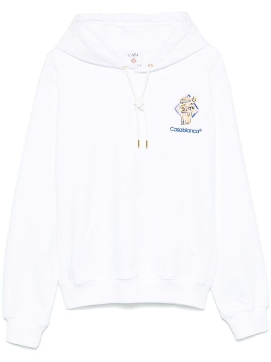 White Logo-print Hoodie