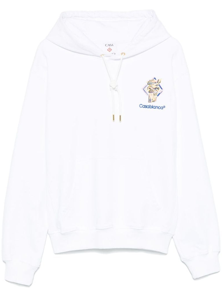White Logo-print Hoodie