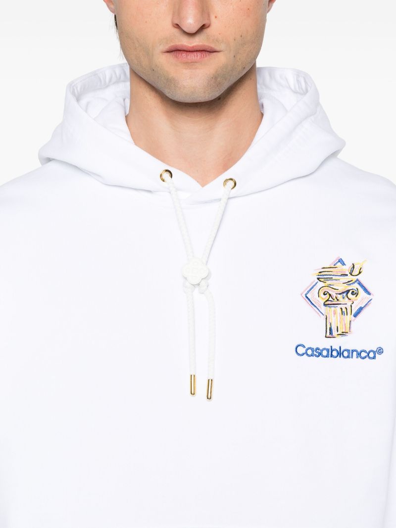 White Logo-print Hoodie