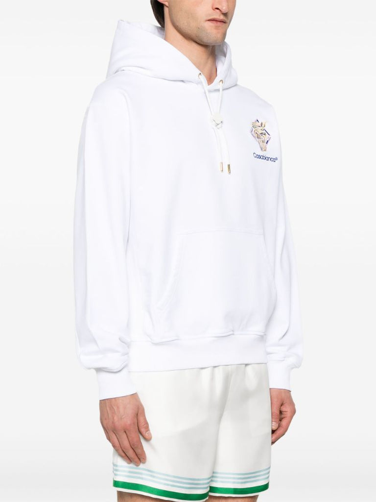 White Logo-print Hoodie
