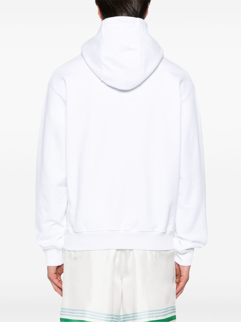 White Logo-print Hoodie