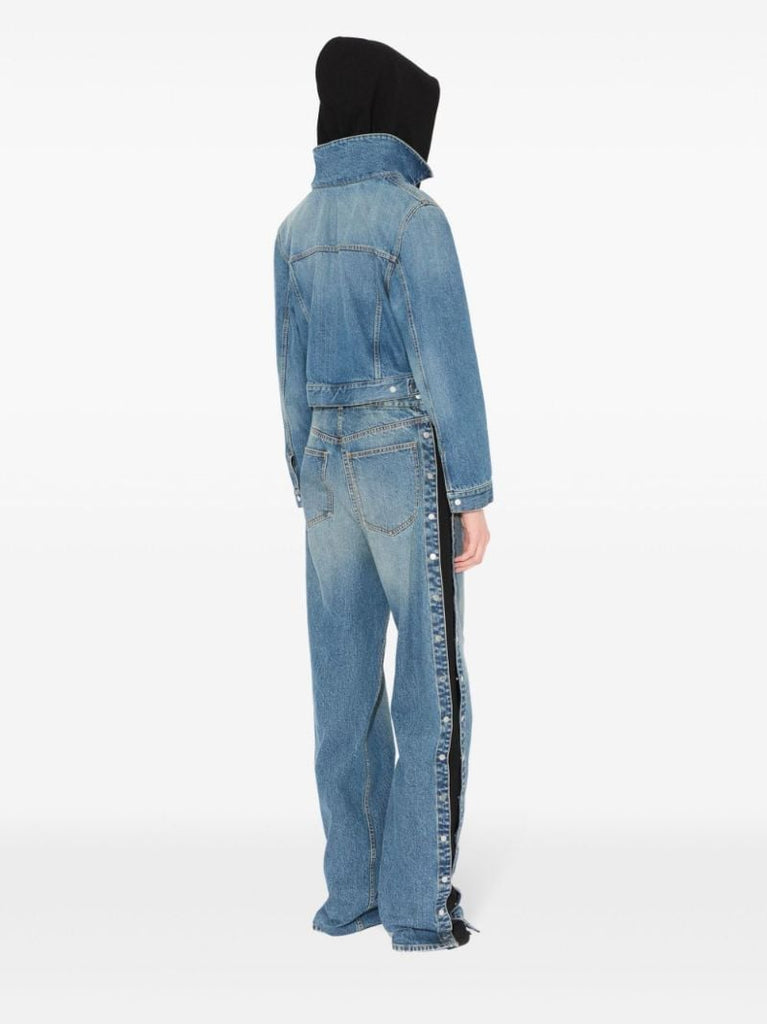 Knitted Hood Denim Jacket