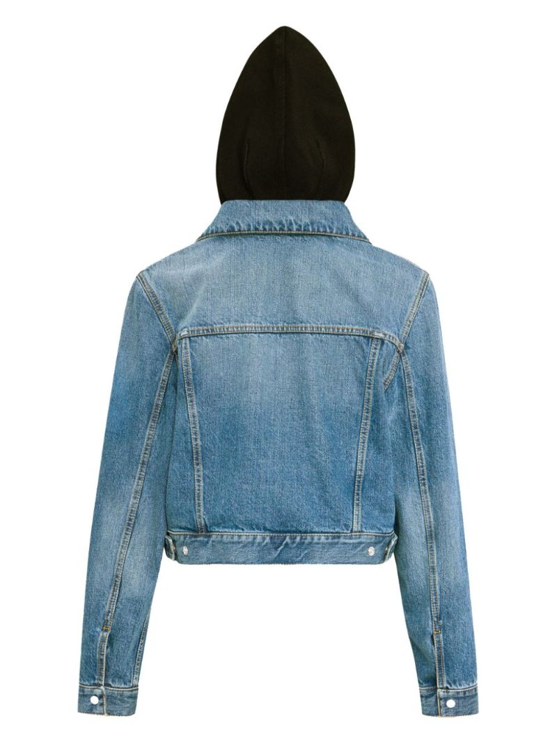 Knitted Hood Denim Jacket