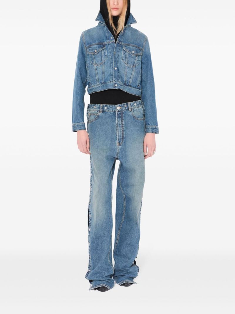 Knitted Hood Denim Jacket