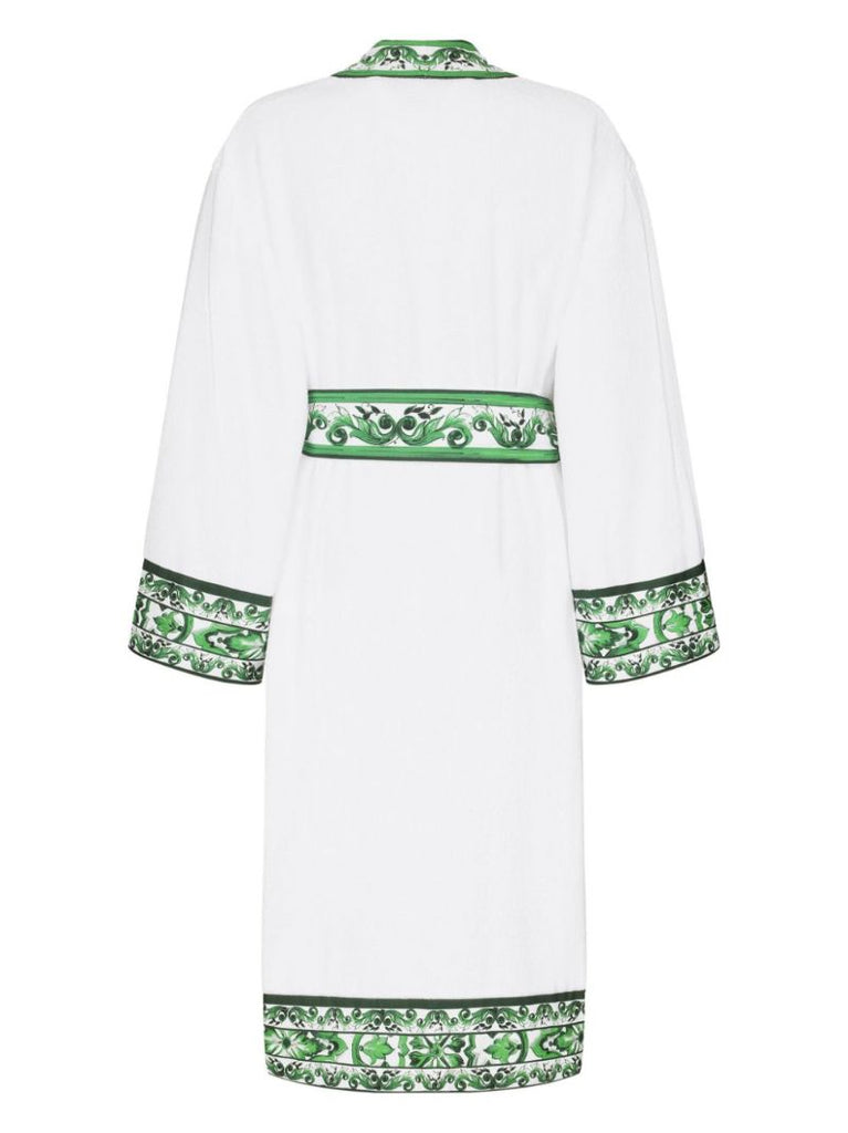 Contrasting-trim Bath Robe