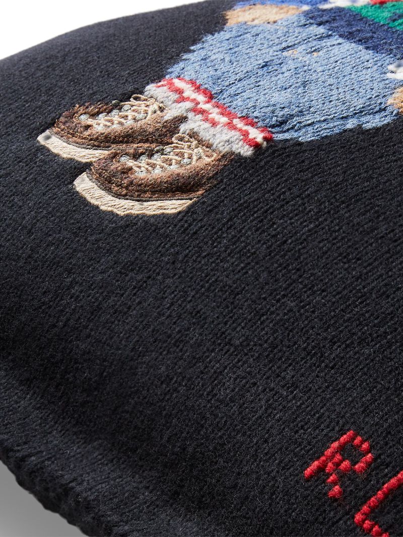Black Ski Polo Bear Pillow
