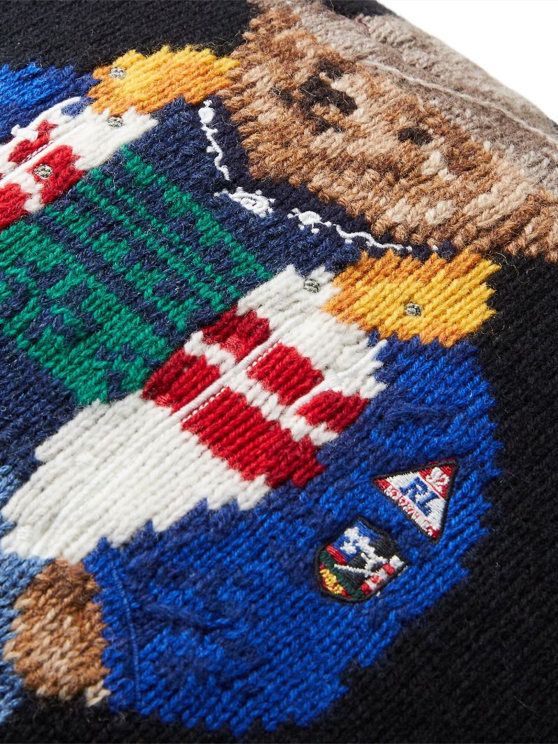 Black Ski Polo Bear Pillow