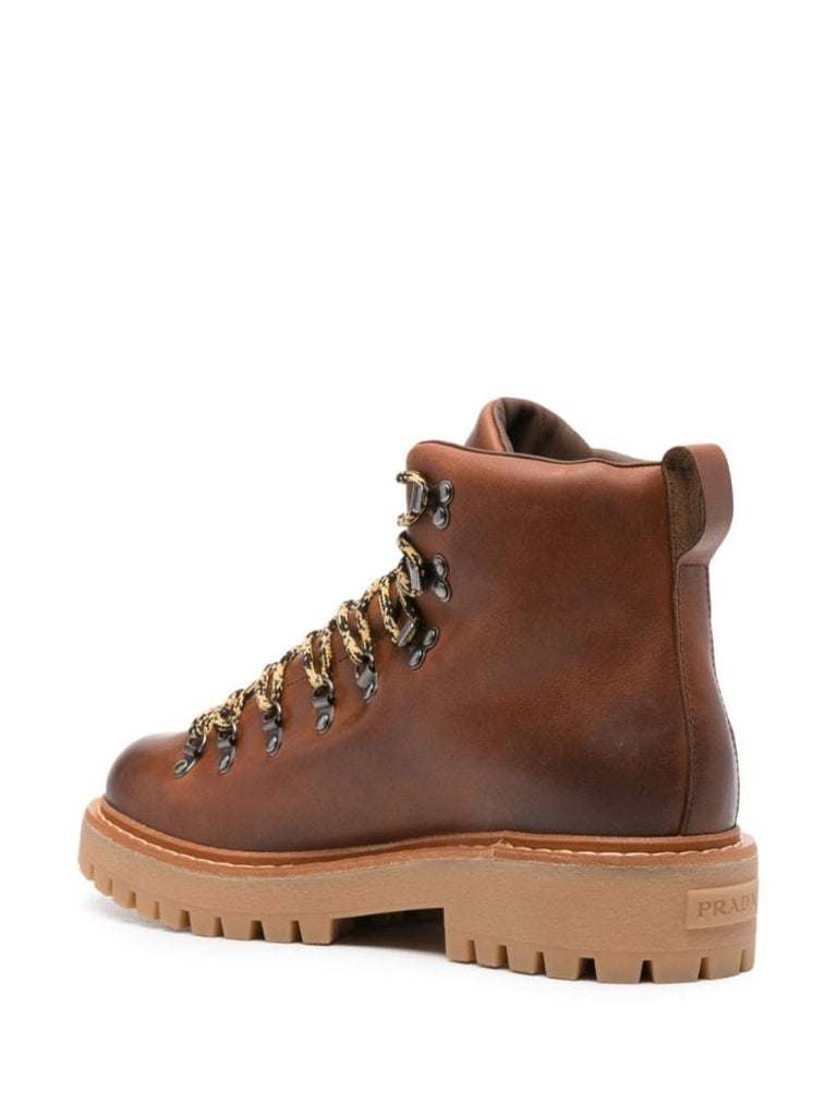 Enamel Logo Lace-up Boots
