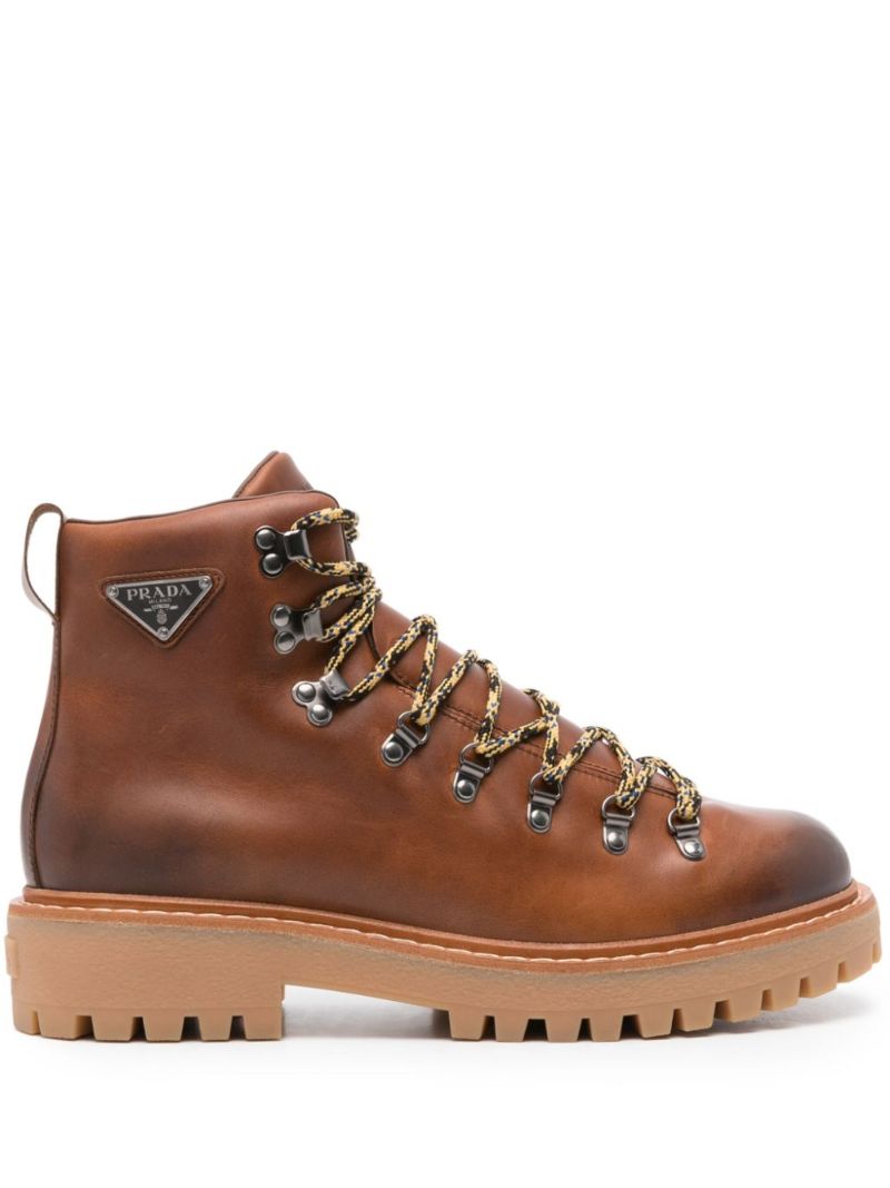 Enamel Logo Lace-up Boots