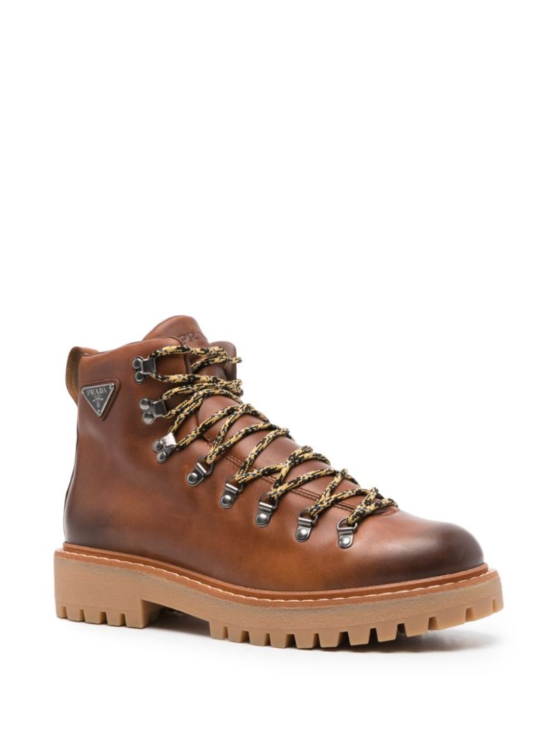 Enamel Logo Lace-up Boots