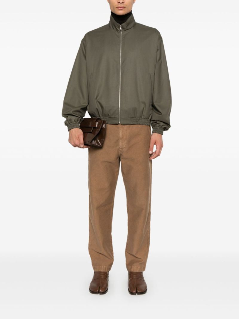Super Fine Tropical Wool Zip Bomber Jacket