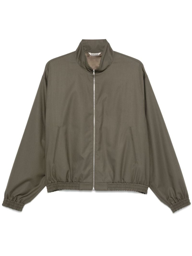 Super Fine Tropical Wool Zip Bomber Jacket