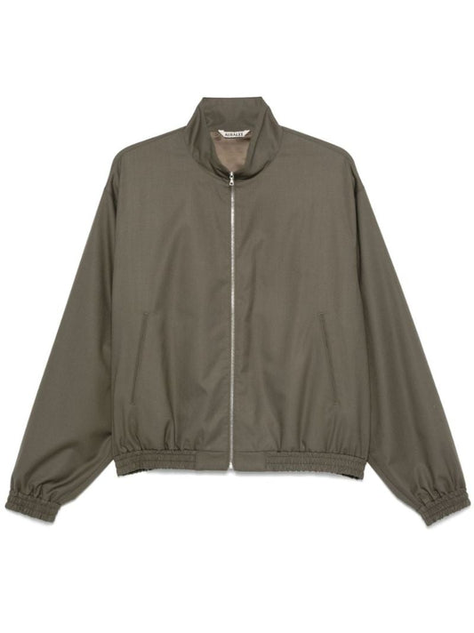 Super Fine Tropical Wool Zip Bomber Jacket