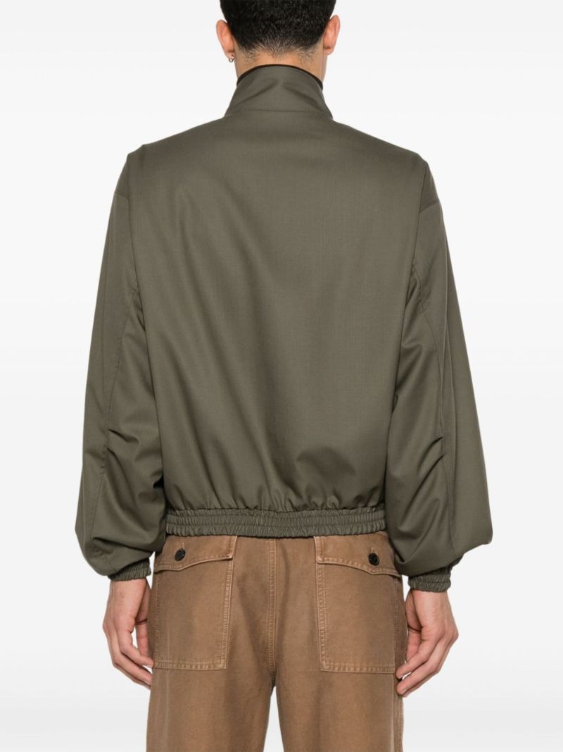 Super Fine Tropical Wool Zip Bomber Jacket