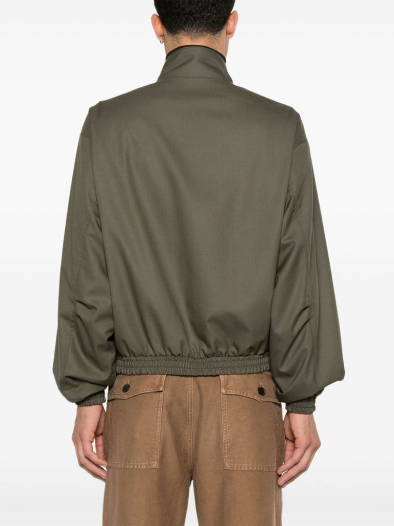 Super Fine Tropical Wool Zip Bomber Jacket