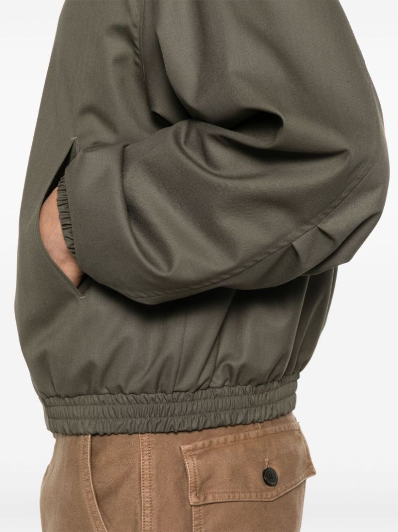 Super Fine Tropical Wool Zip Bomber Jacket