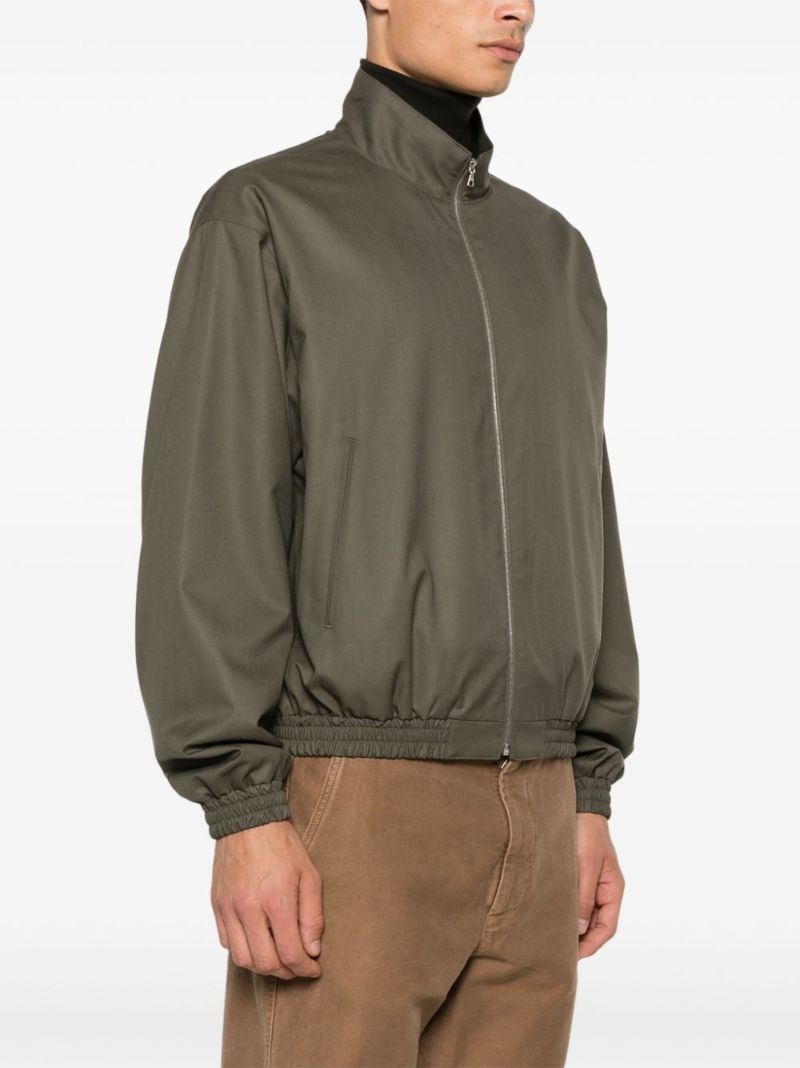 Super Fine Tropical Wool Zip Bomber Jacket