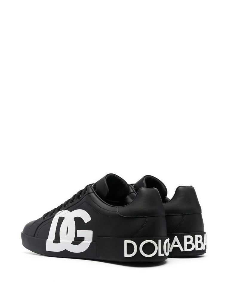 Black Portofino Leather Sneakers
