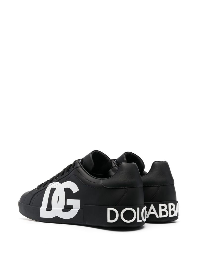 Black Portofino Leather Sneakers