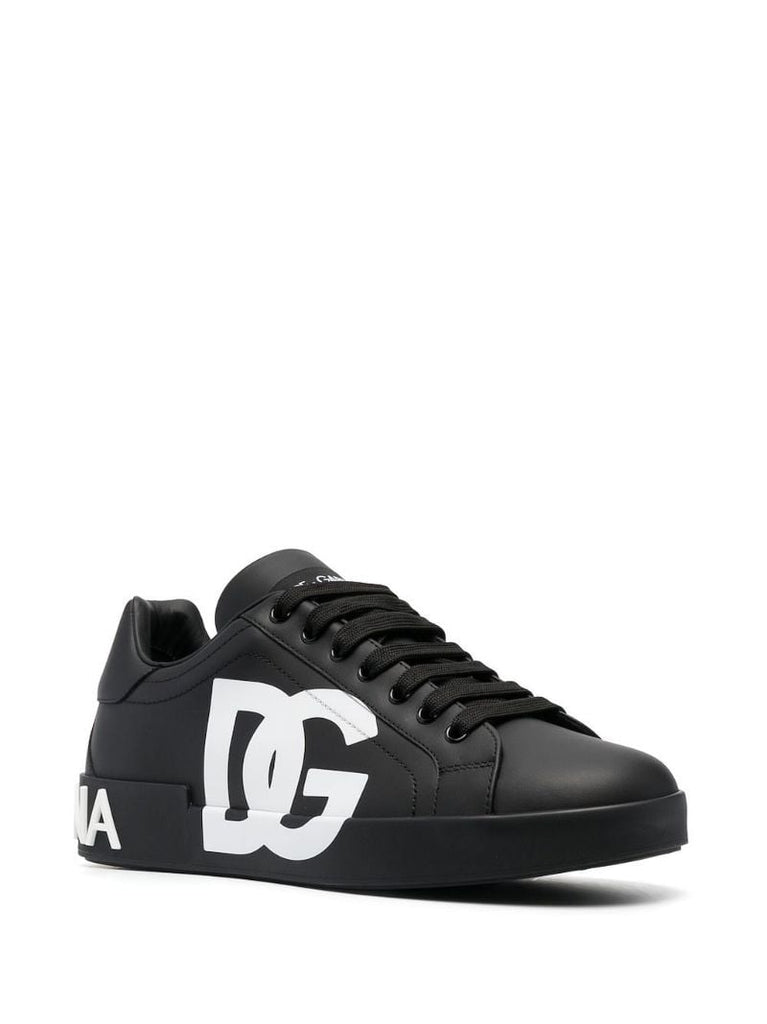 Black Portofino Leather Sneakers