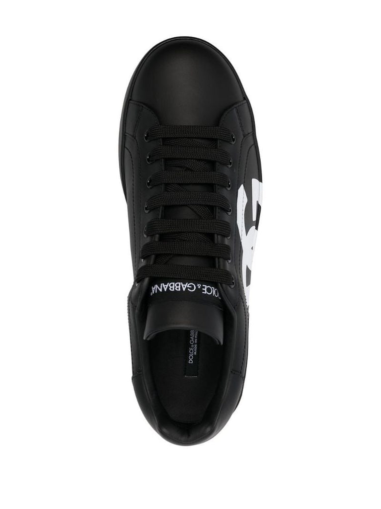 Black Portofino Leather Sneakers