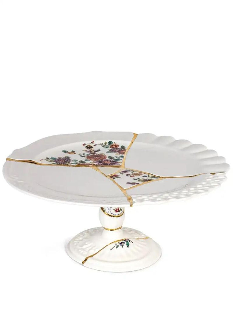 White Kintsugi Cake Stand