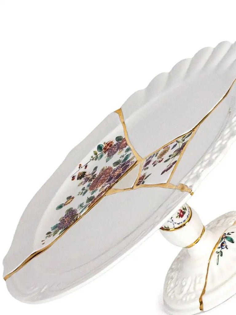 White Kintsugi Cake Stand
