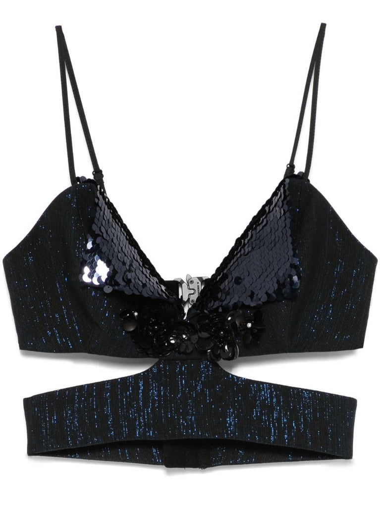 Sequin-embellished Crop Top