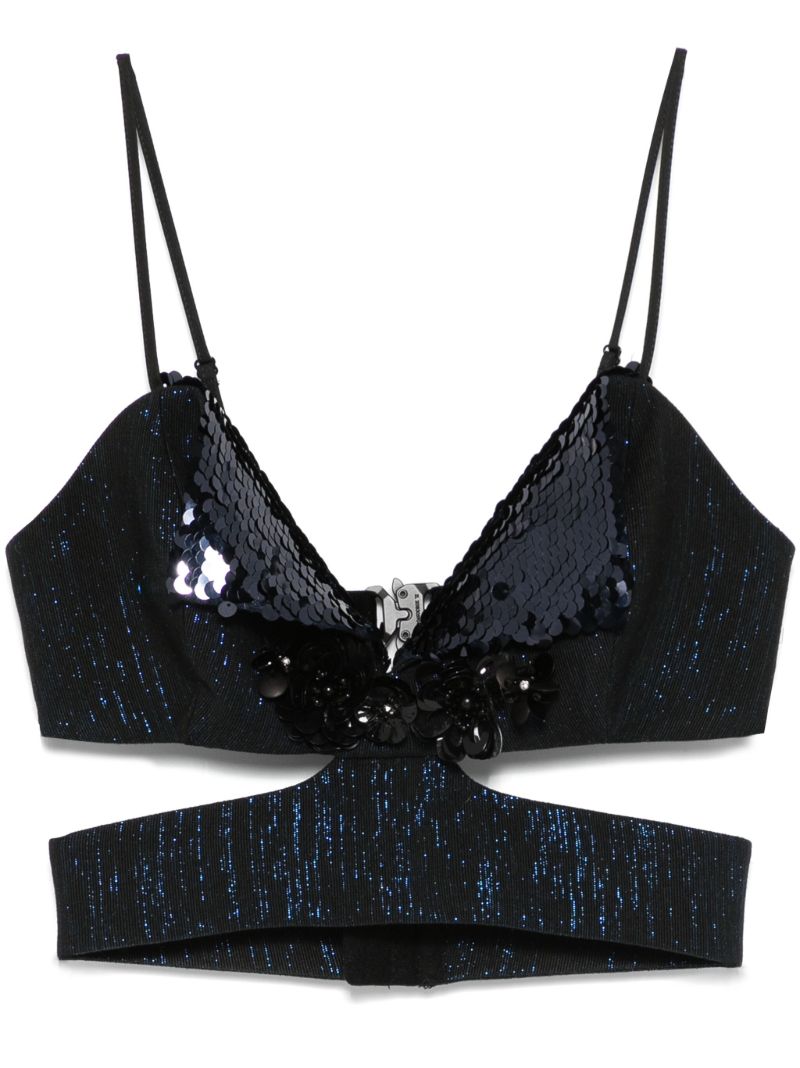 Sequin-embellished Crop Top