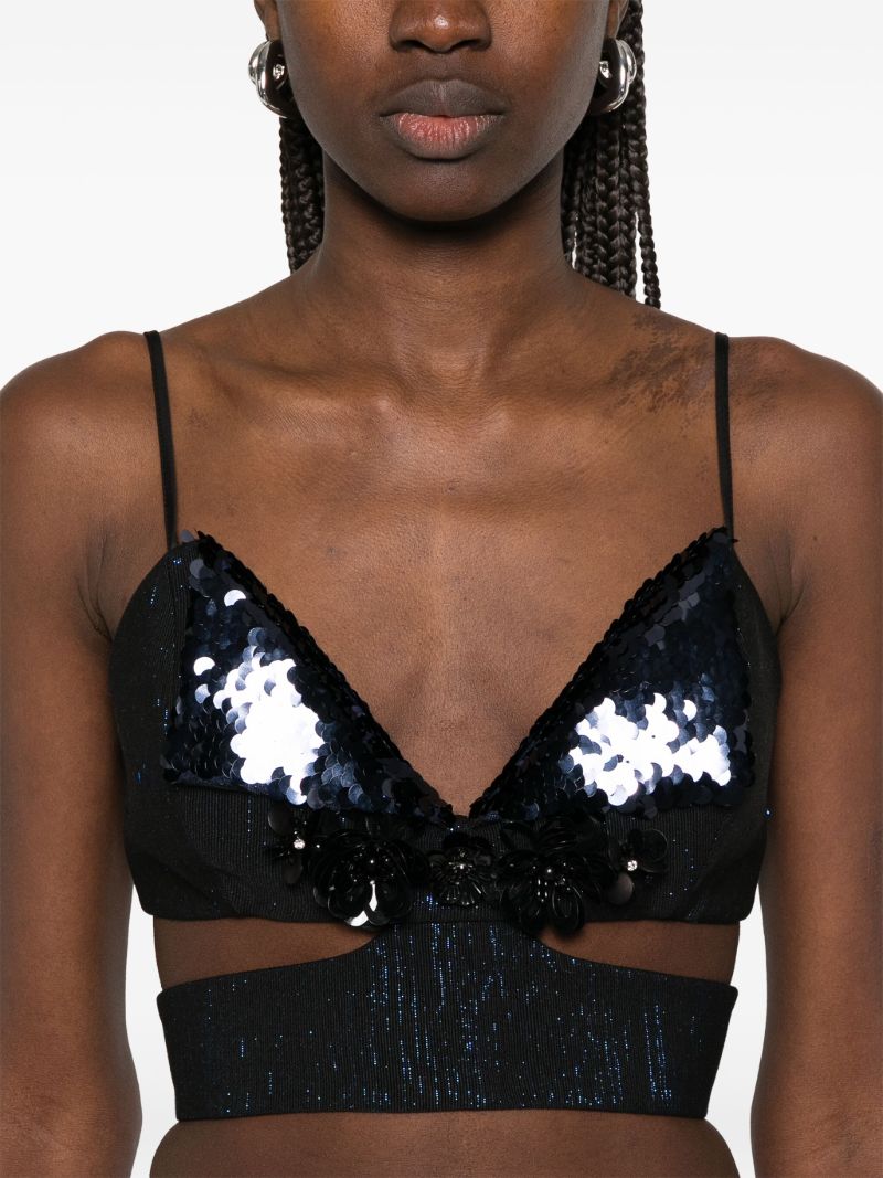 Sequin-embellished Crop Top