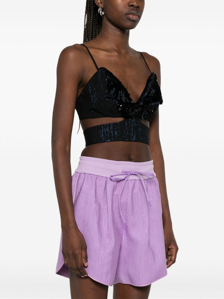 Sequin-embellished Crop Top