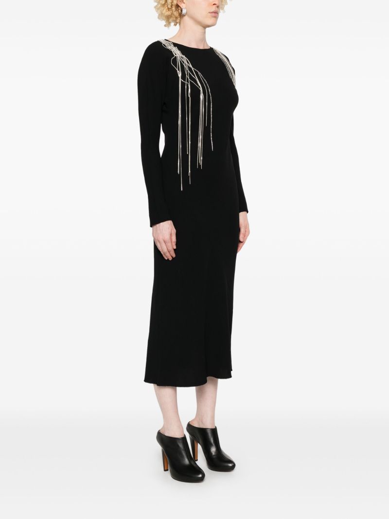 Chain-embellished Midi Dress