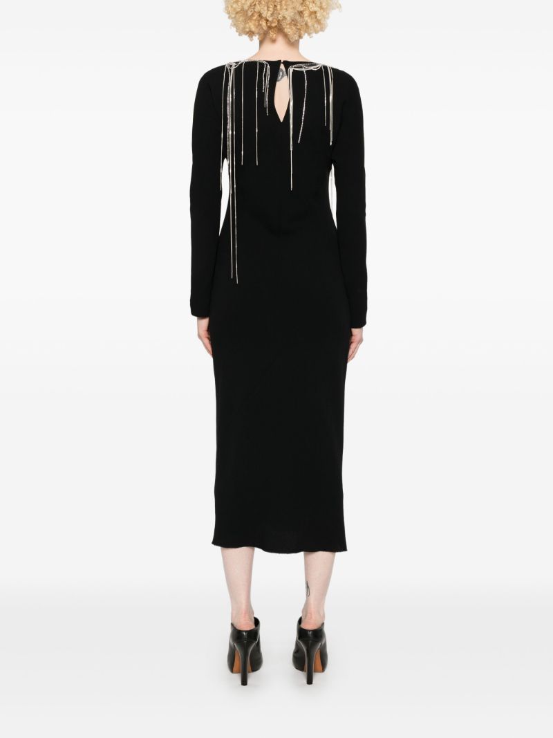 Chain-embellished Midi Dress