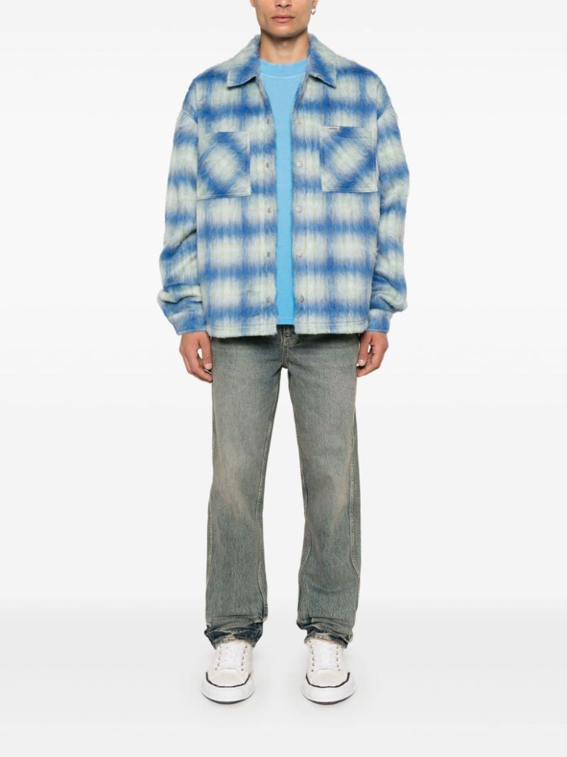 Blue Textured Shirt Jacket