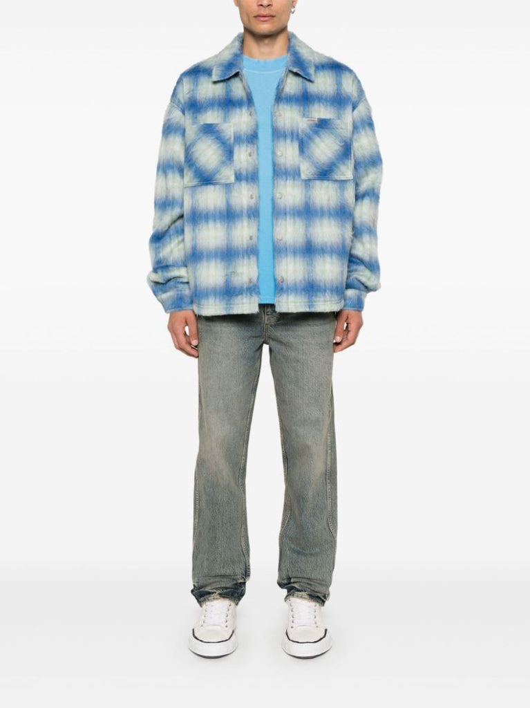 Blue Textured Shirt Jacket