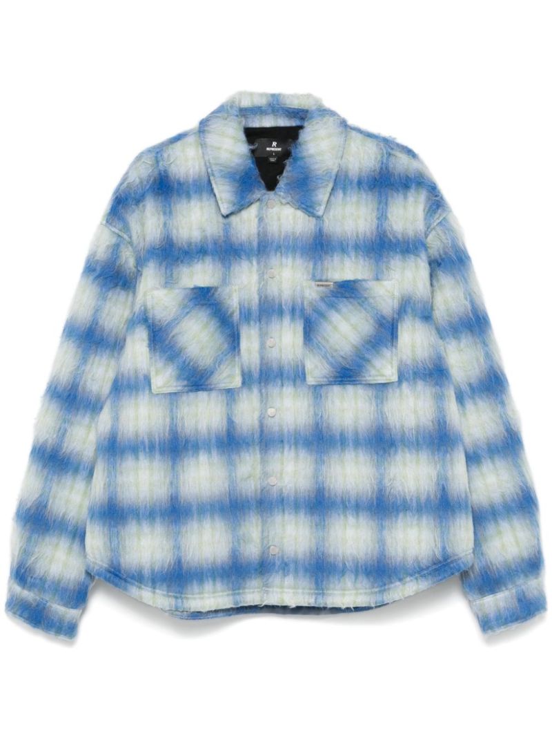 Blue Textured Shirt Jacket