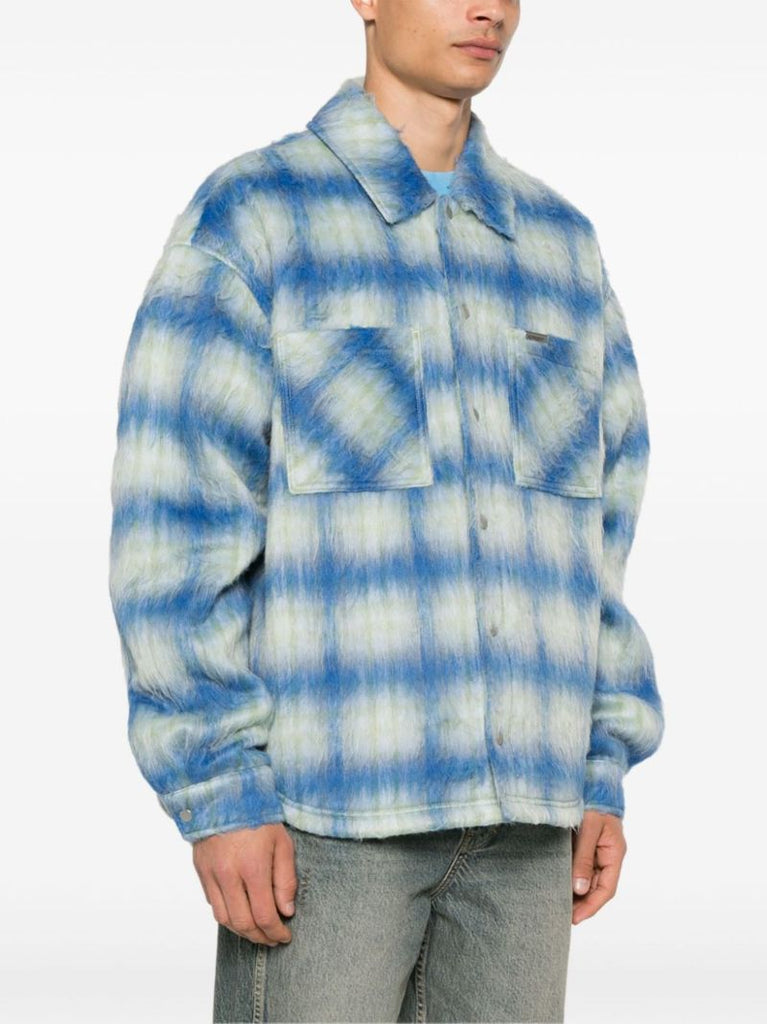 Blue Textured Shirt Jacket