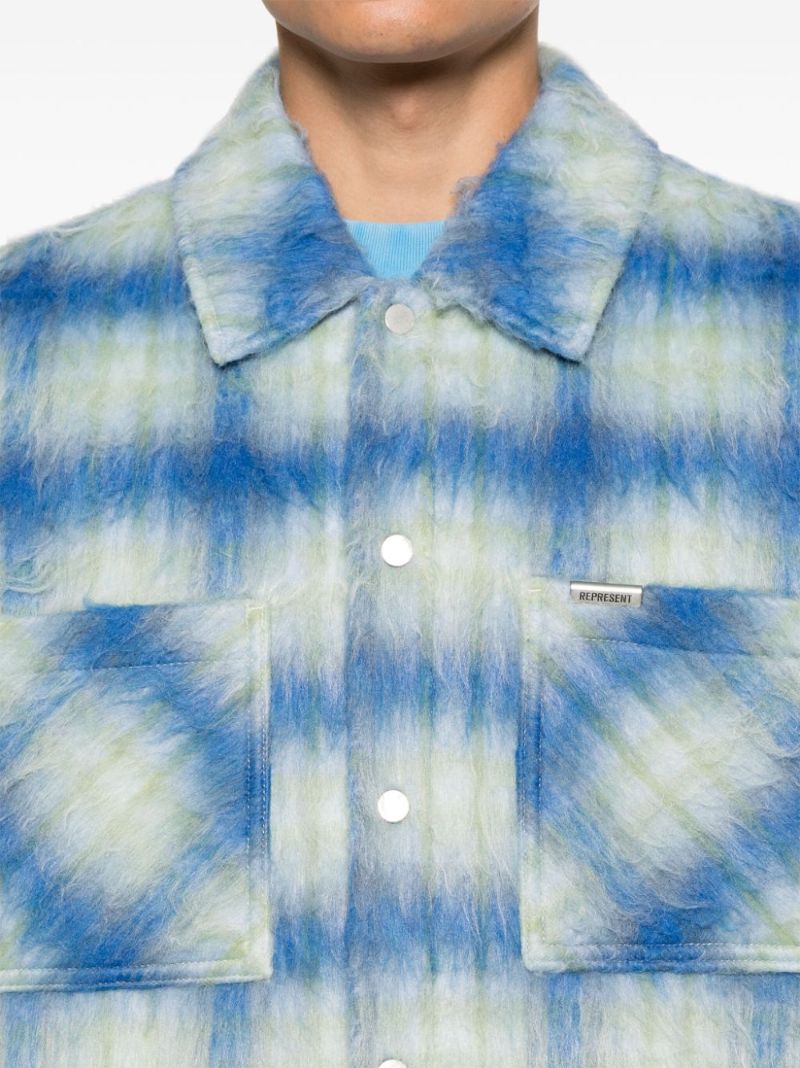 Blue Textured Shirt Jacket