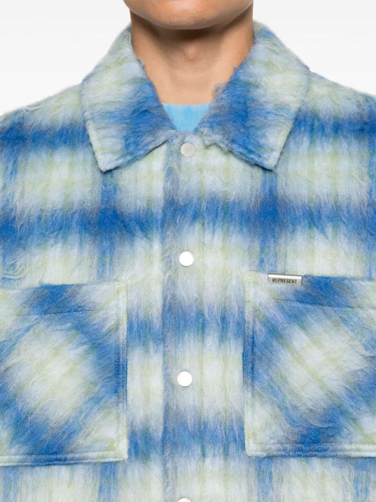 Blue Textured Shirt Jacket