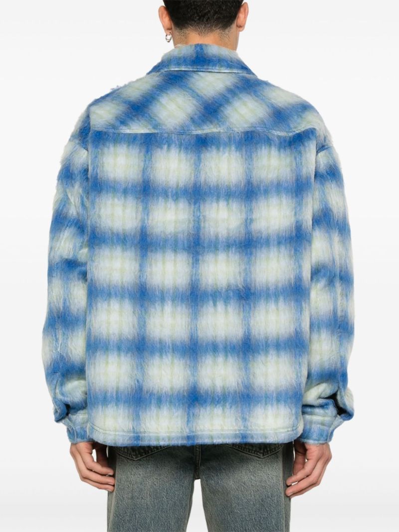 Blue Textured Shirt Jacket