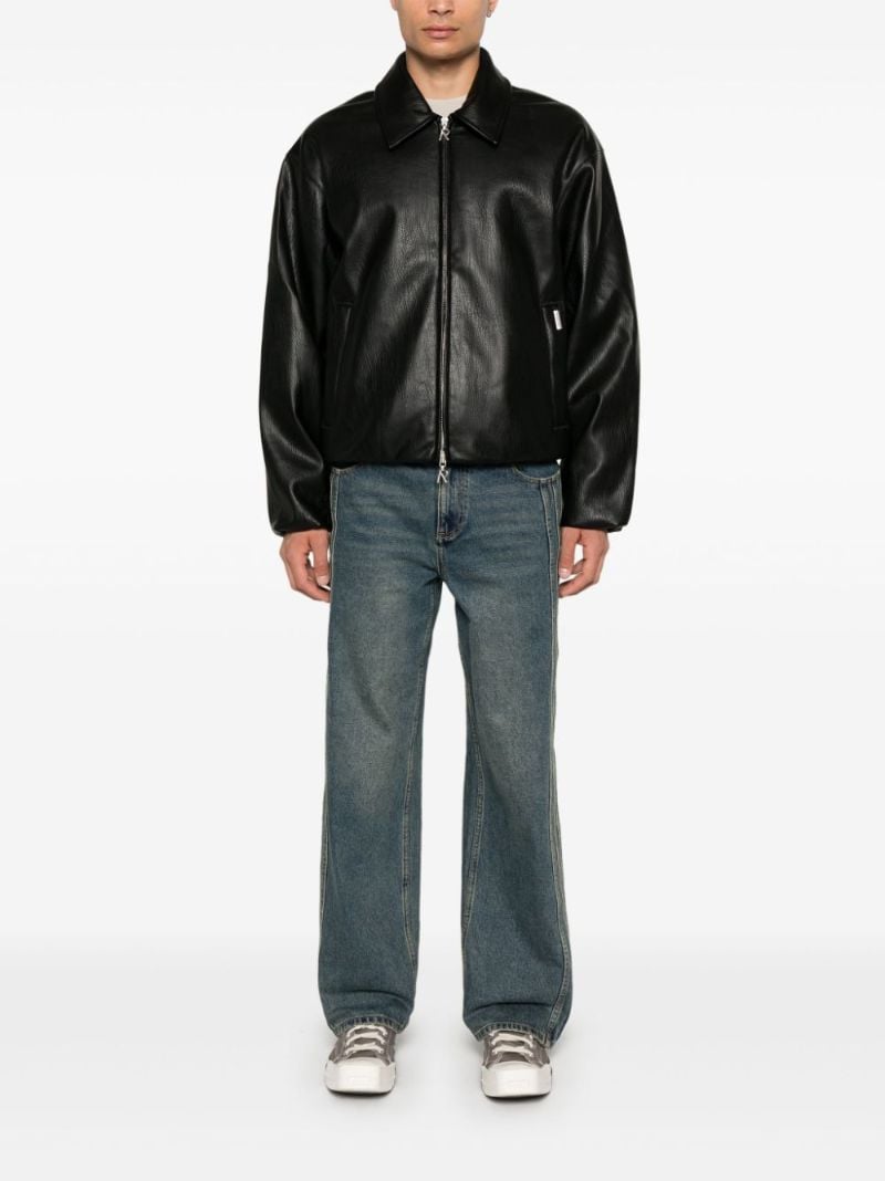 Black Faux-leather Jacket