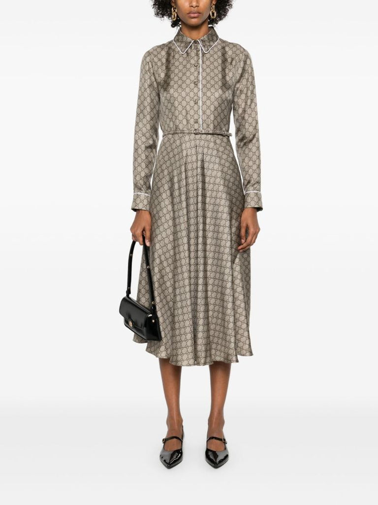 Gg Silk Midi Dress