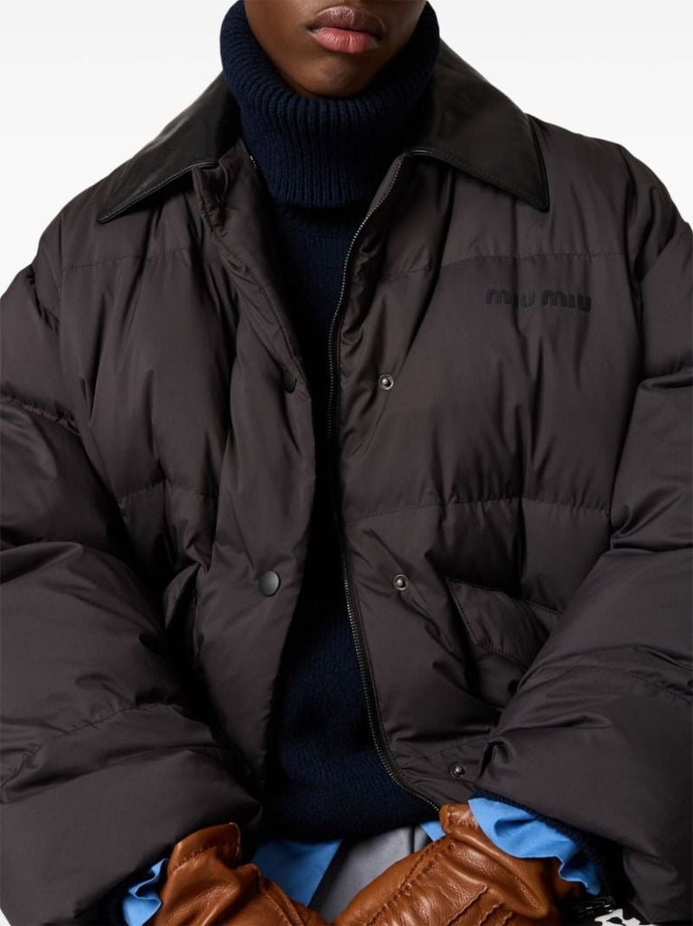Contrasting Collar Down Jacket