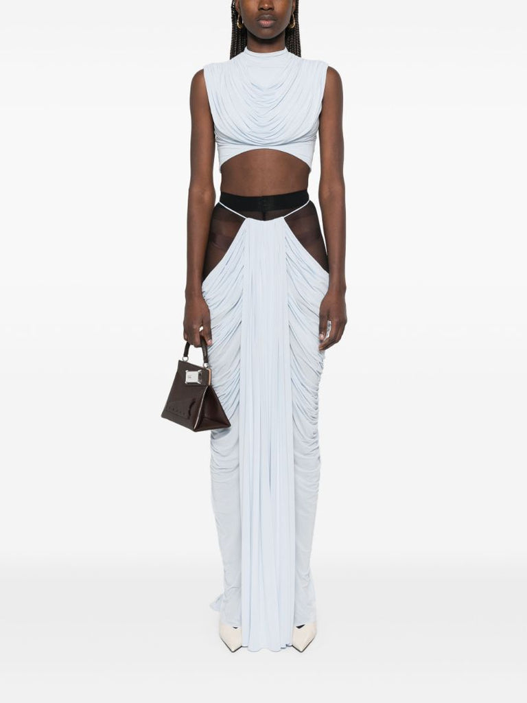 Blue Cut-out Skirt