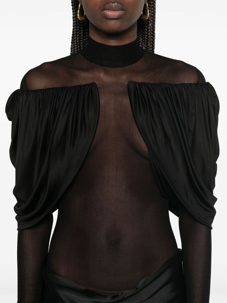 Black Sheer-panelled Dress